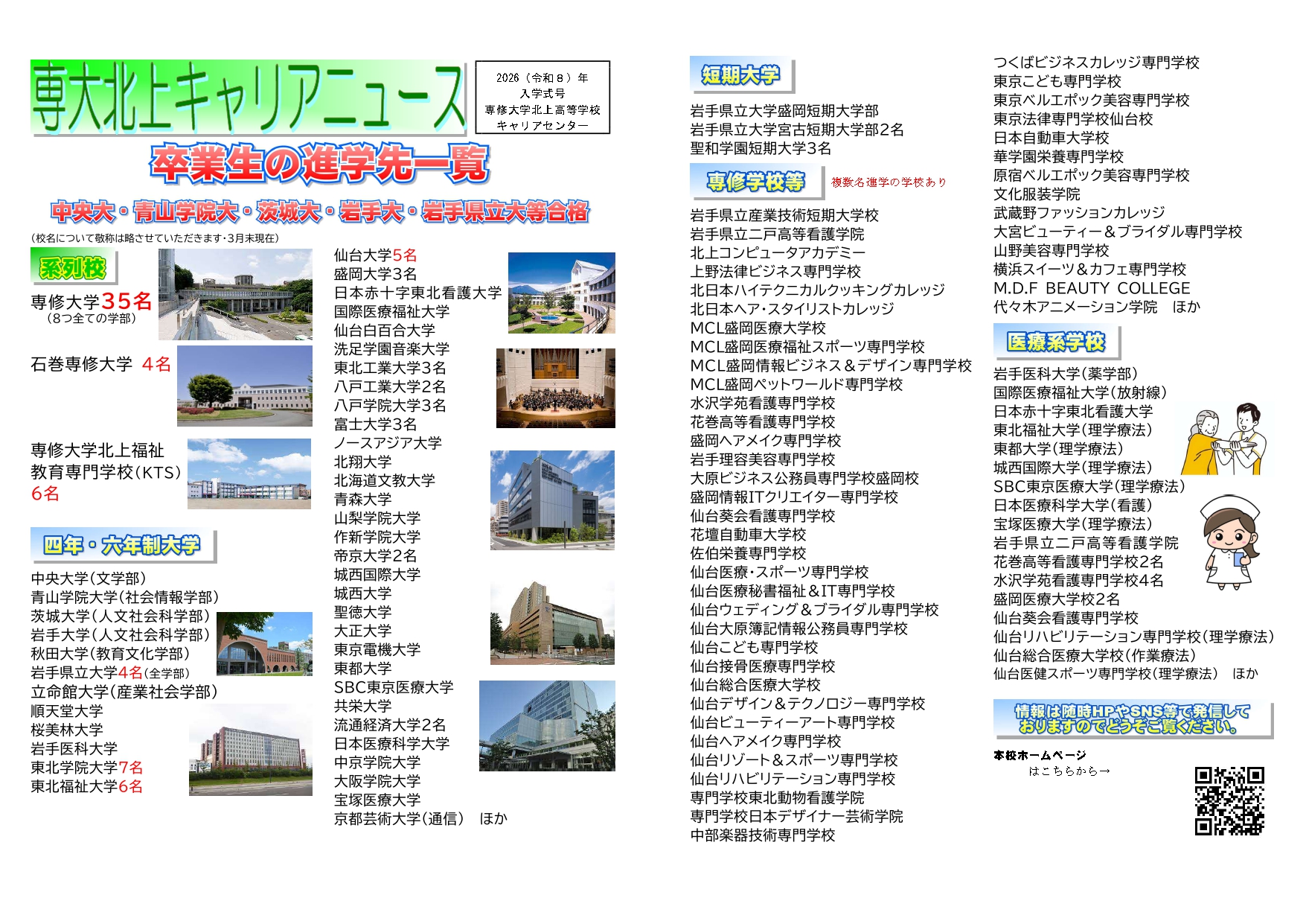 卒業生進路状況（3月末現在）